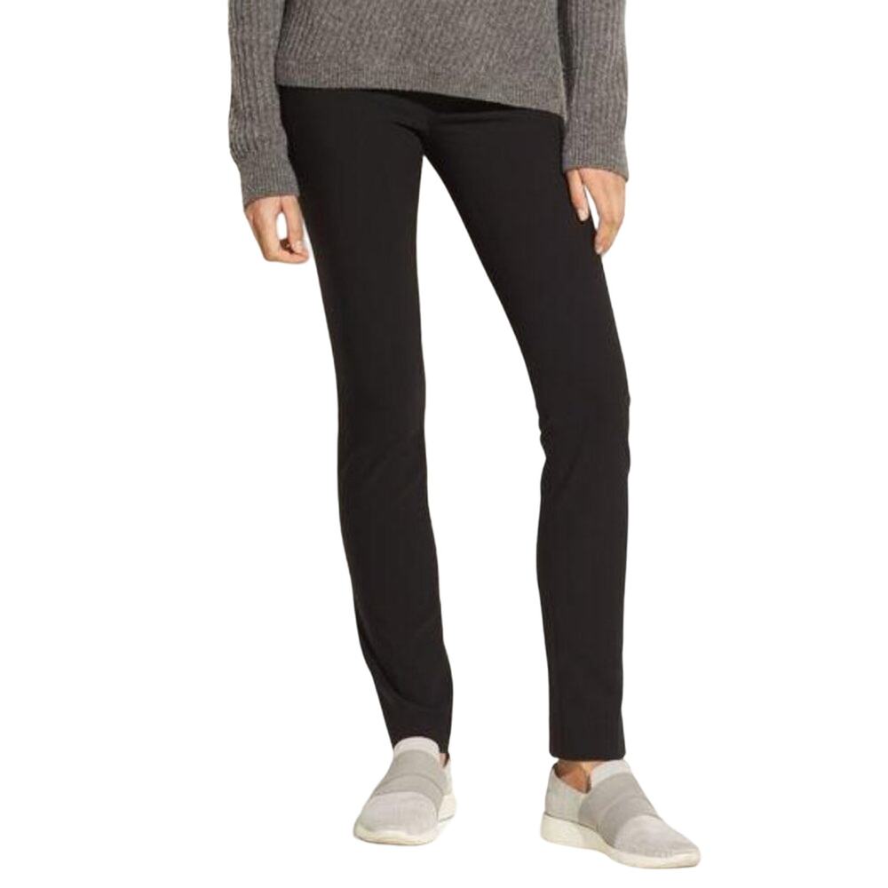 Vince Coin Pocket Slim Pleated Italian Stretch Legging Pant Trouser Black Size 4